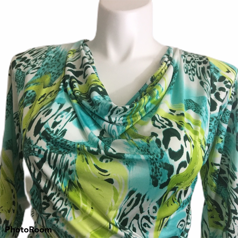 Stylish Green and Blue Women's Blouse